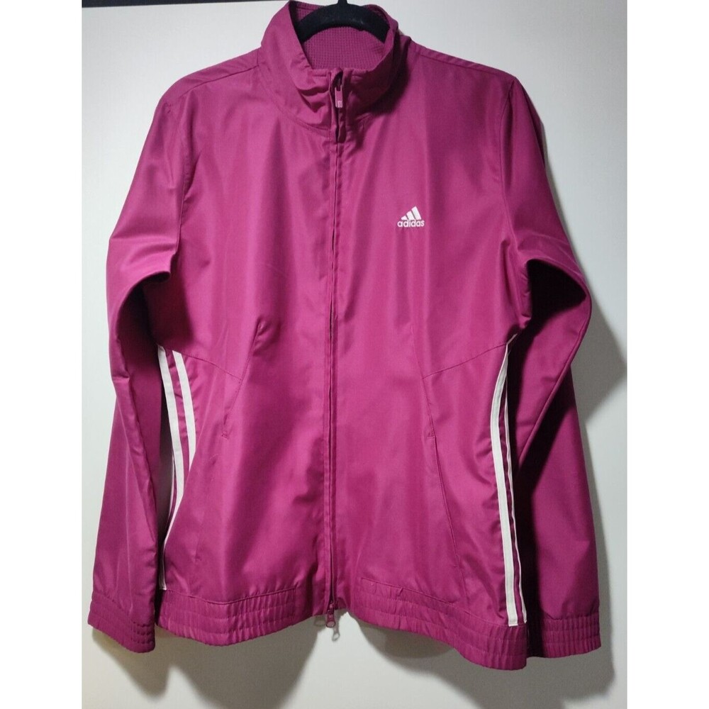 Adidas Women's Sz M Full Zip Track Jacket Windbreaker Pockets Casual Multicolor